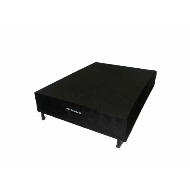 Box Casal Base NEW LARE 138x188x30 Suede Preto Nosso Sonho