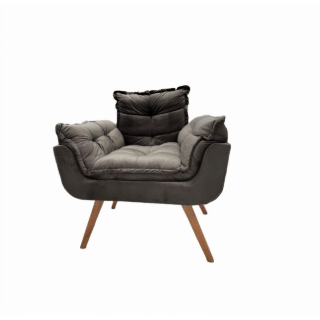 Poltrona Opalla Veludo Marrom D65 House Deccor