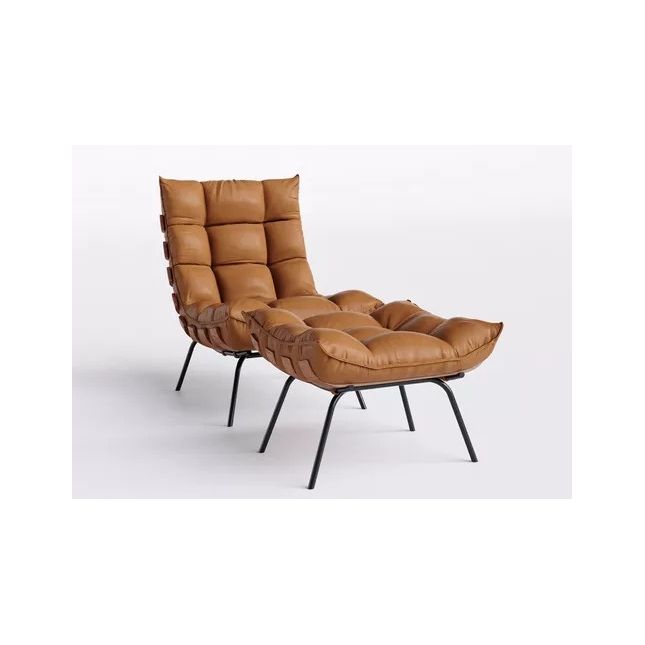 Poltrona + Puff Costela Recouro Nice Terracota House Deccor 