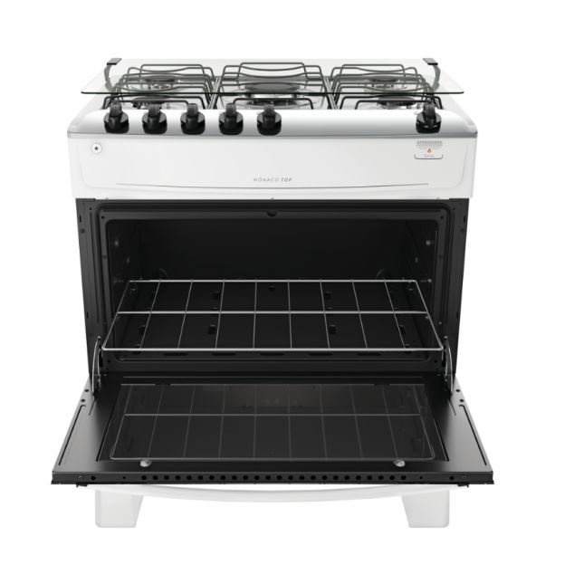 Fogão 5 Bocas Atlas Mônaco Automático Branco Mesa de Inox