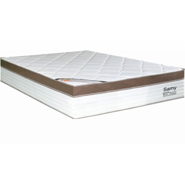 Colchão Casal Molas Pocket Samy 138X188X30 Branco/Marrom Bom Pastor 
