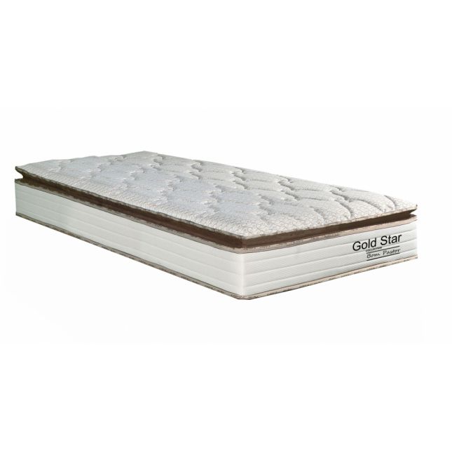 Colchão Solteiro Espuma D45 Gold Star 88x188x24 Creme/Marrom Bom Pastor