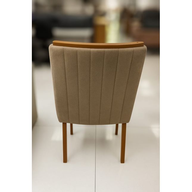 Cadeira Imola Luxo Kit 02un Bege/Naturale 9206 Bom Pastor 