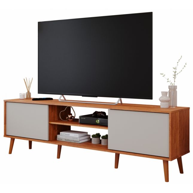 Rack bancada Berlim 1,80m Cinamomo/Off White Permóbile 