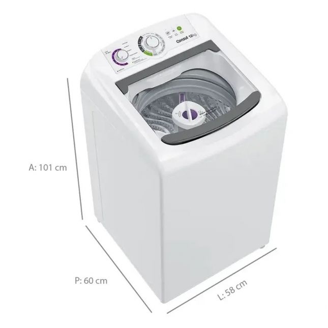 Lavadora de Roupas 12kg Consul CWH12BB Branca 220 VOLTS