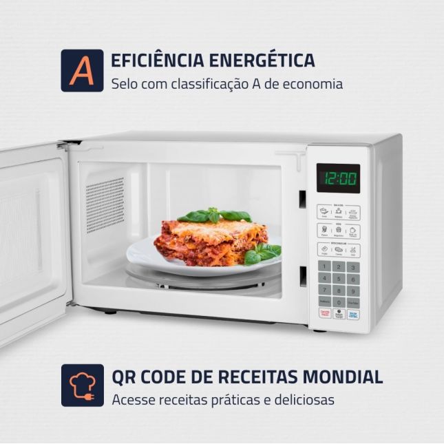 Forno Micro-Ondas Mondial 21L 1.200W MO-01-21-W Branco 220 VOLTS