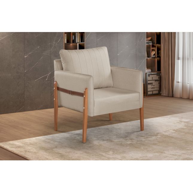 Poltrona Orion Linho Bege 1053 House Deccor