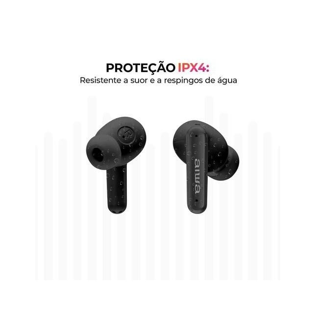Fone de Ouvido Bluetooth 5.4 Aiwa AWS-EB-04-B Ipx4