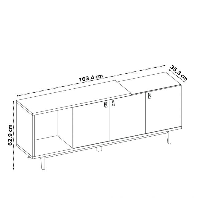 Rack Bancada NT1380 1,60m Freijo/Off White Notável