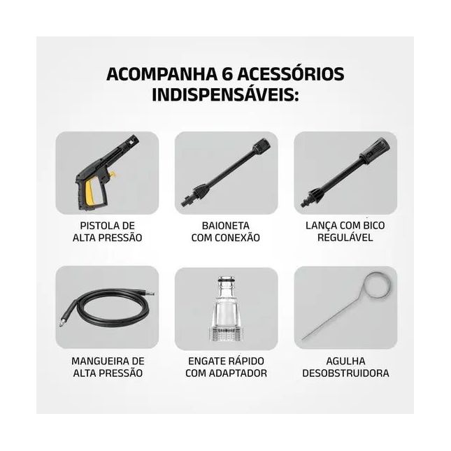 Lavadora de Alta Pressão Mondial  LAP-01-GY Aqua Power I 60hz 1400W 110V