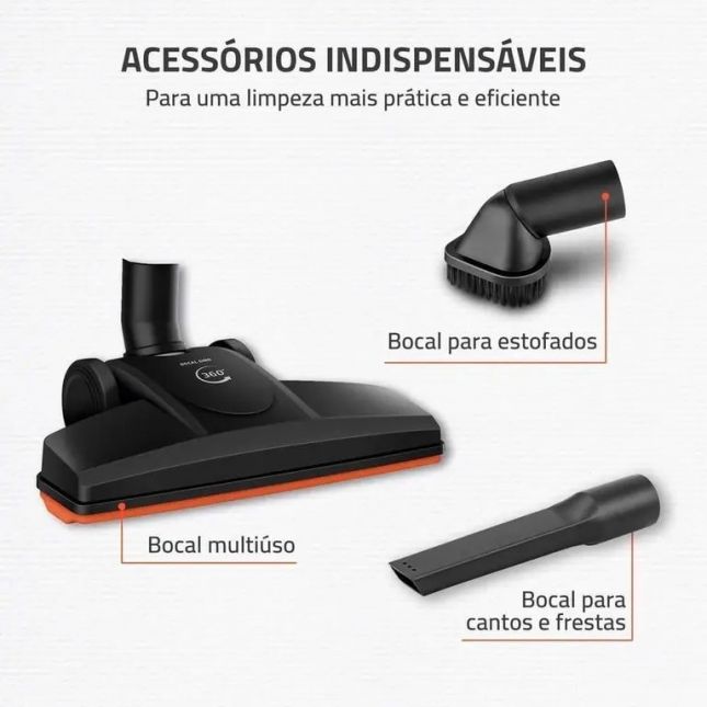 Aspirador de Pó Vertical Mondial Ap-40-b Turbo Cycle  Preto/Laranja 60hz 1500W  110V