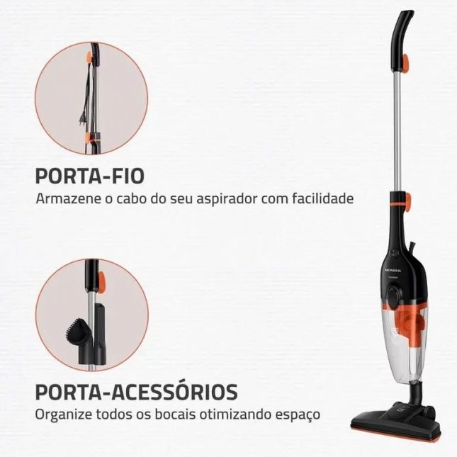 Aspirador de Pó Vertical Mondial Ap-40-b Turbo Cycle  Preto/Laranja 60hz 1500W  110V