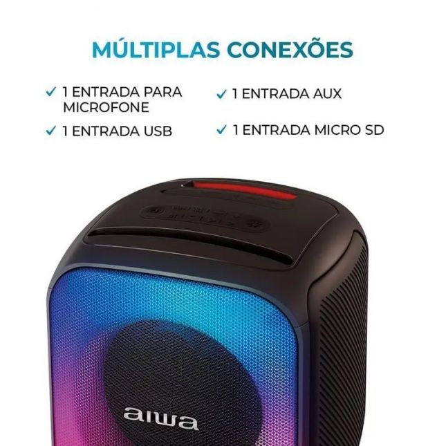 Caixa de Som Aiwa PartyBox AWS-PB-07 Bluetooth Bivolt