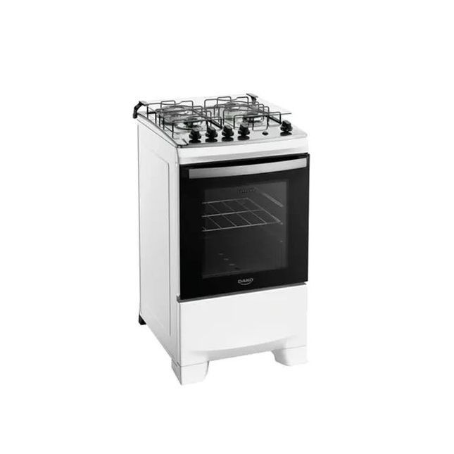 Fogão 4 Bocas Dako Supreme a Gás Automático Branco Mesa Inox