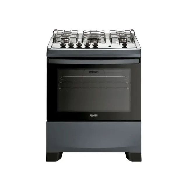 Fogão 5 Bocas Dako Supreme a Gás Automático Titanium Bivolt