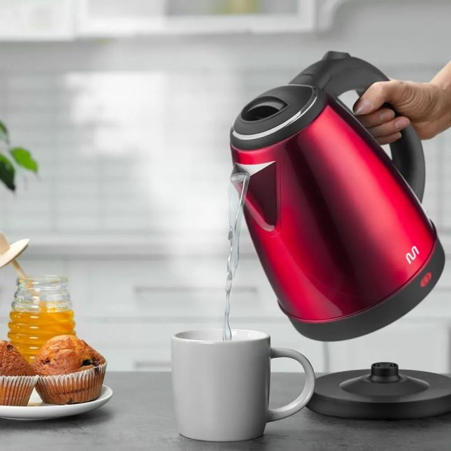 Chaleira Elétrica Multi 1,8l GO027  Inox Vermelha 1150w 110v