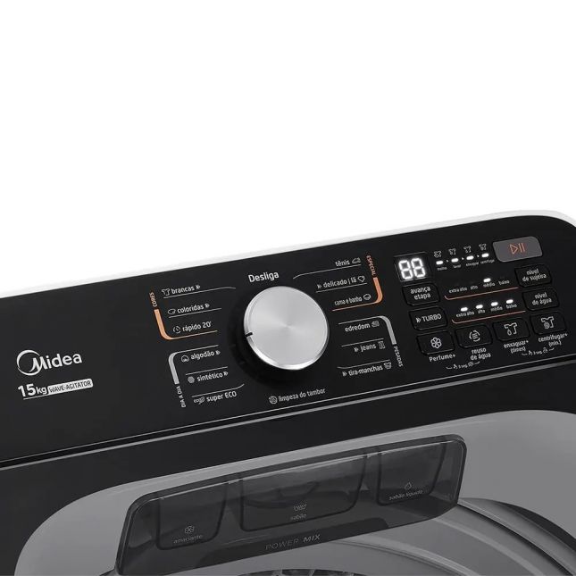Lavadora de Roupas 15kg Midea Wave Agitator Branca 110v