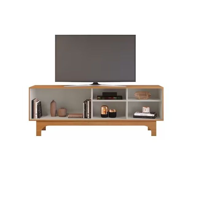Rack Sereno 1,68m Cinamomo/Off White JCM Móveis