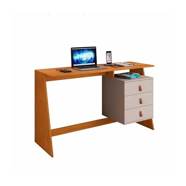Mesa de Computador Escrivaninha Gaby 1,21m Cinamomo/Off White JCM Móveis 