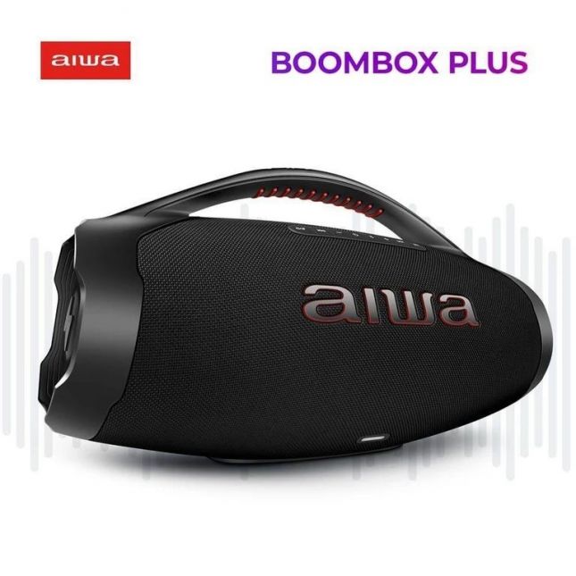 Caixa De Som Boombox Plus Aiwa BBS-01-B 200W Bluetooth 30h IP66 USB Preto Boombox AWS-BBS-01-B Bivol