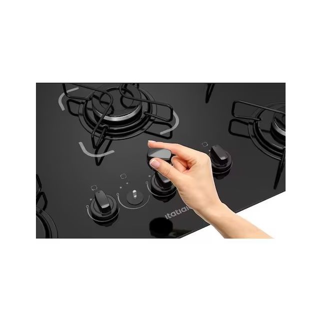 Cooktop 5 Bocas Itatiaia Essencial Vidro Temperado Preto Bivolt