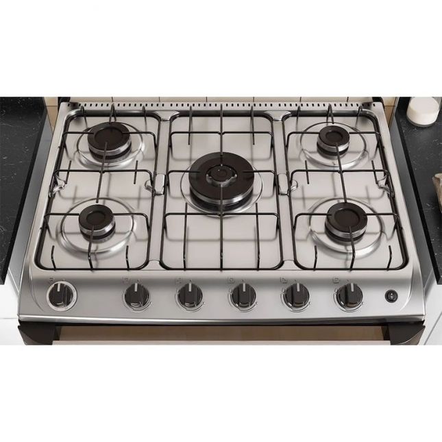 Fogão 5 Bocas Itatiaia New Dream Acend. Automático Preto Mesa de Inox Bivolt