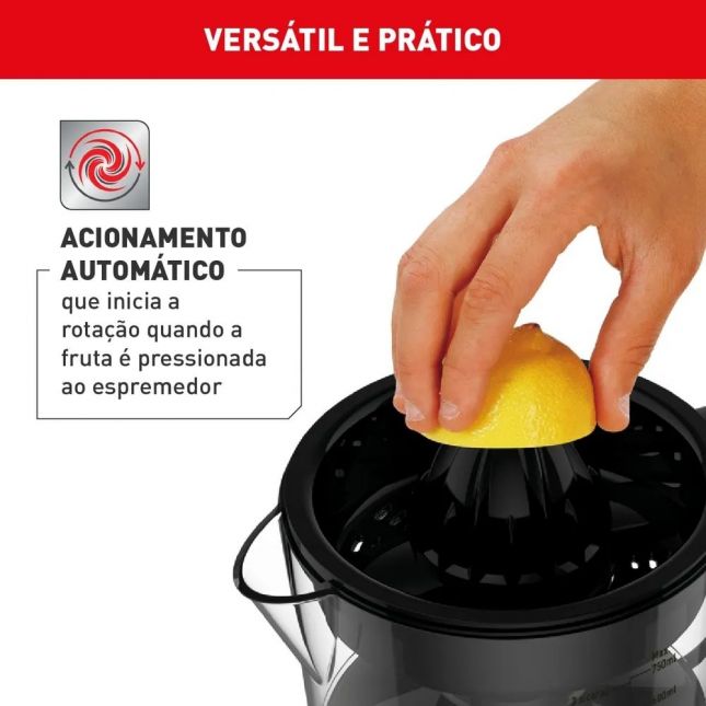 Espremedor de Frutas Arno Suco Express 40W e 750ml de Capacidade Preto CP31