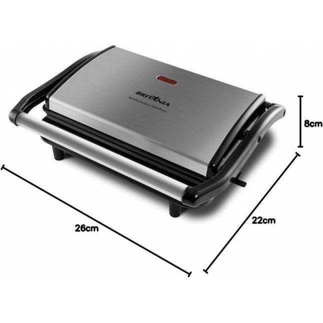 Sanduicheira e Grill Britânia BGR27I Press 220V