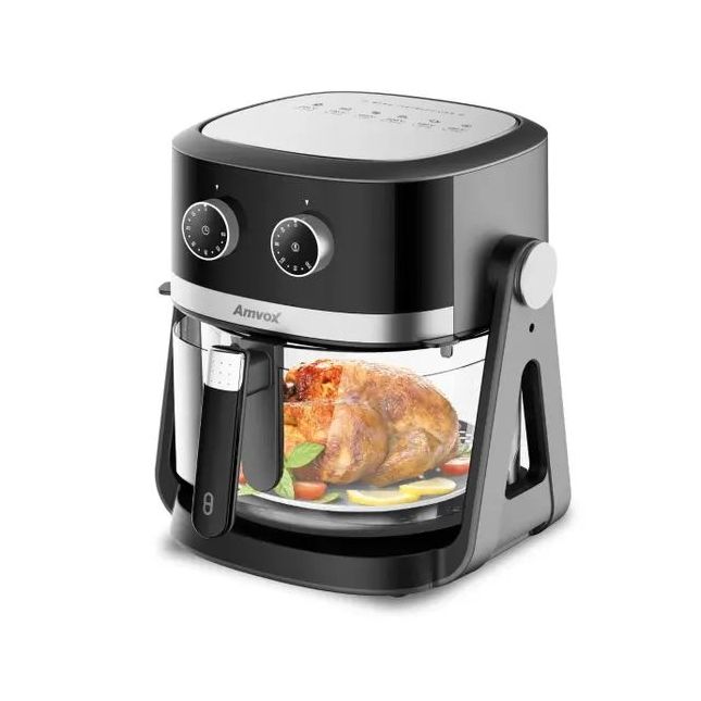 Air Fryer Fritadeira Amvox com Função Panela Elétrica 5l Arf 1150 Cesto de Vidro 1500W 110v