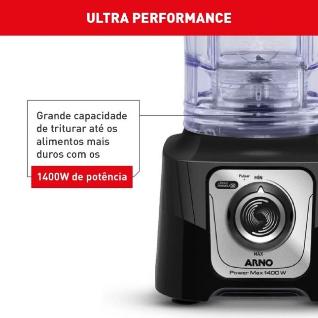 Liquidificador Arno Powermax 1400W Preto LN65 127V