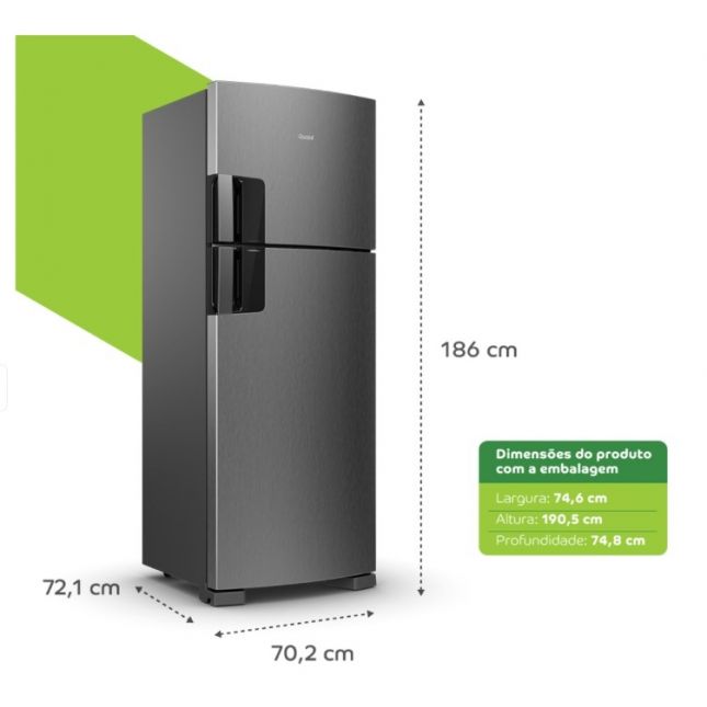 Geladeira Consul 451L CRM53FKANA Frost Free INOX 110v