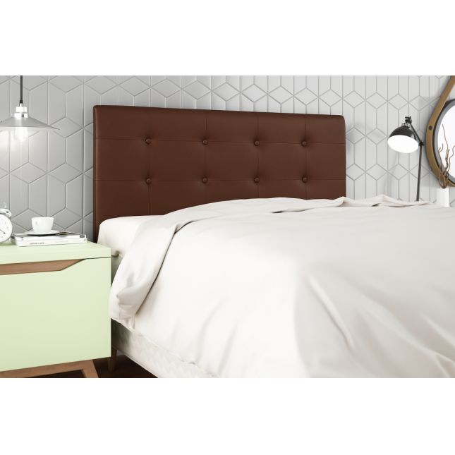 Cabeceira Casal Helena 1.40 Corino Marrom Sambinello