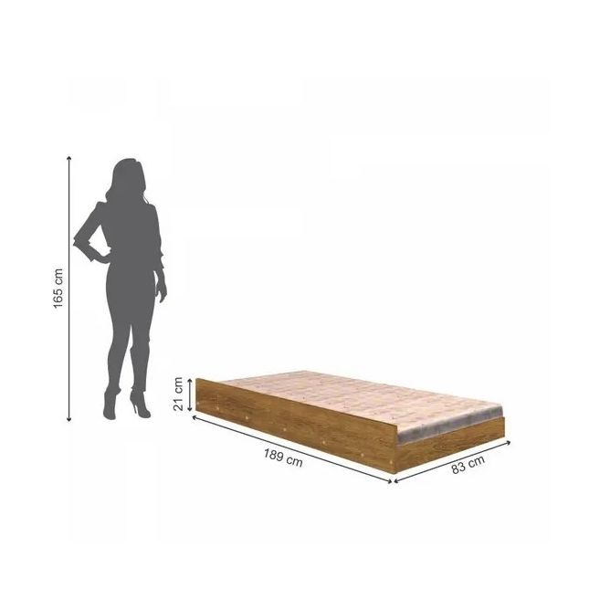 Cama Auxiliar 88cm para Beliche Amadeirado Tigus Móveis