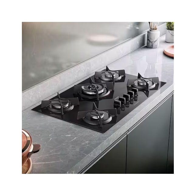 Cooktop a Gás 5 Bocas Dako Supreme com Queimador Tripla Chama Preto
