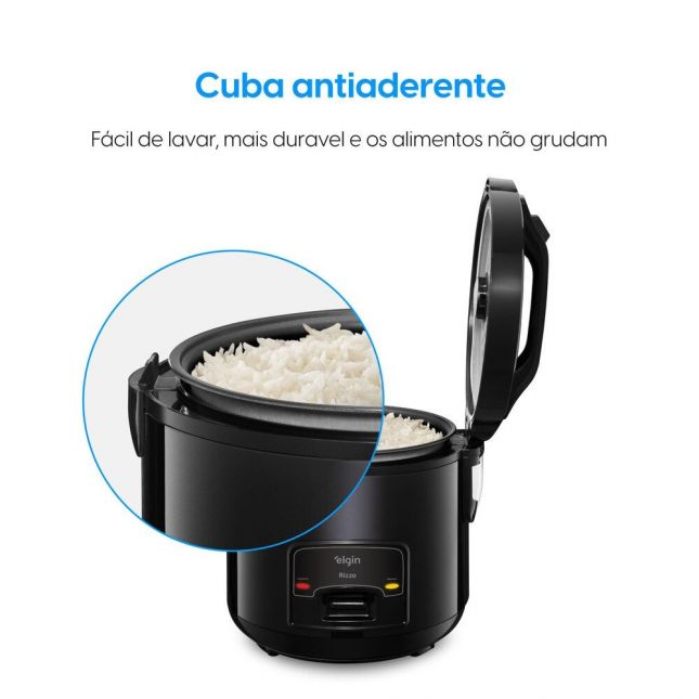 Panela Elétrica de Arroz Rizzo 5 Xícaras 400W Preta 