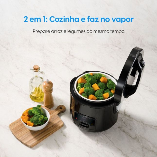 Panela Elétrica de Arroz Rizzo 5 Xícaras 400W Preta 