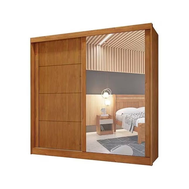 Guarda Roupas Viena 2.03m 2 portas c/ espelho Nature Bianchi