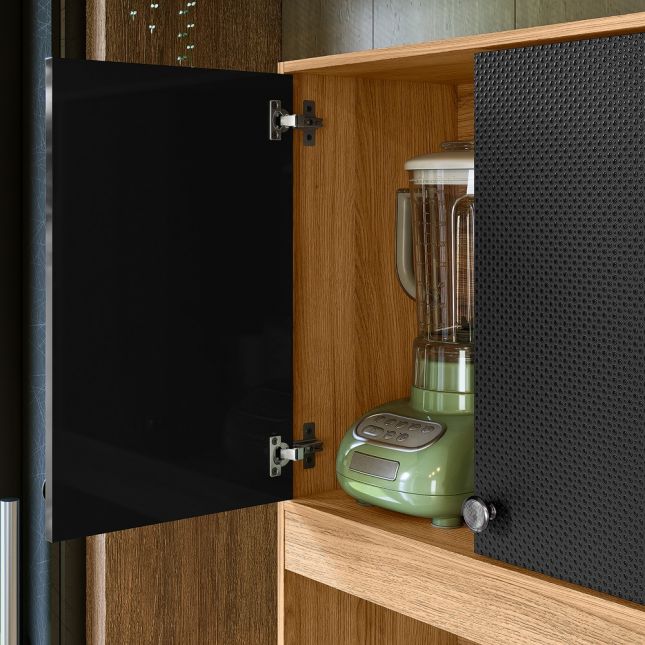 Armário Madeira Kit Erva Doce 90cm Freijó/Preto Nicioli