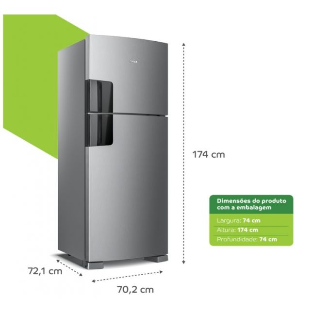 Geladeira Consul 410L CRM50LKANA  Frost Free INOX 110v