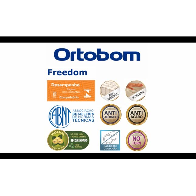 Colchão Casal Molas Freedom 138X188X32 Branco/Cinza Ortobom