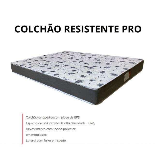 Colchão Casal Espuma D28 Resistente Pró 138X188X18 Bioflex
