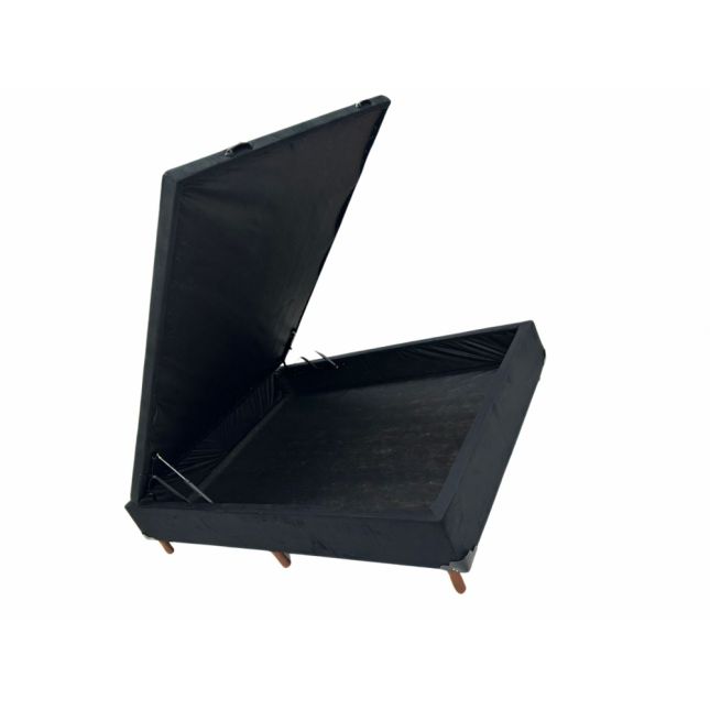 Box Baú Casal Carioca Blindado 138x188x30cm Suede Preto Bioflex
