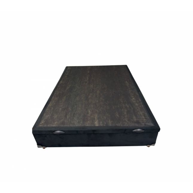 Box Baú Casal Carioca Blindado 138x188x30cm Suede Preto Bioflex