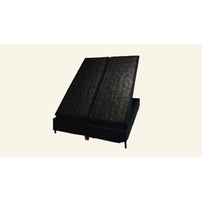 Box Baú King Bipartido Carioca Blindado 193x203x30 Suede Preto Bioflex