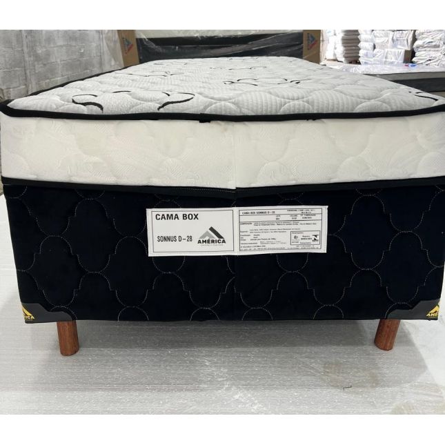 Colchobox Solteiro Sonnus D28 88x188x60 Preto/Branco América Colchões